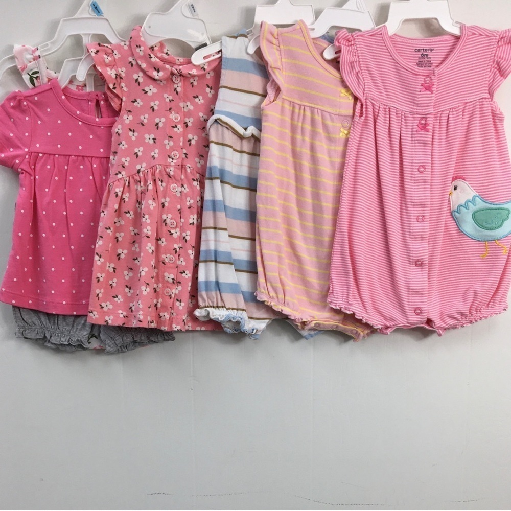 Carters Girls Summer Outfit Bundle of 6 Size 6mo EXCELLENT Condition